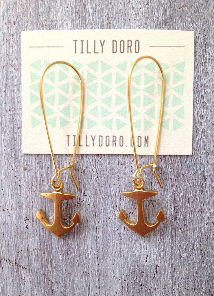 Anchor Hoop Earrings